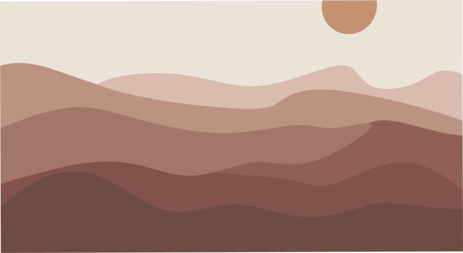 ilustración de fondo de montañas estéticas abstractas contemporáneas vector