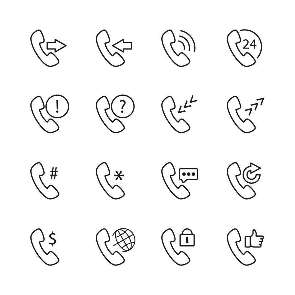 set and emblem of telephone icon for your business vector