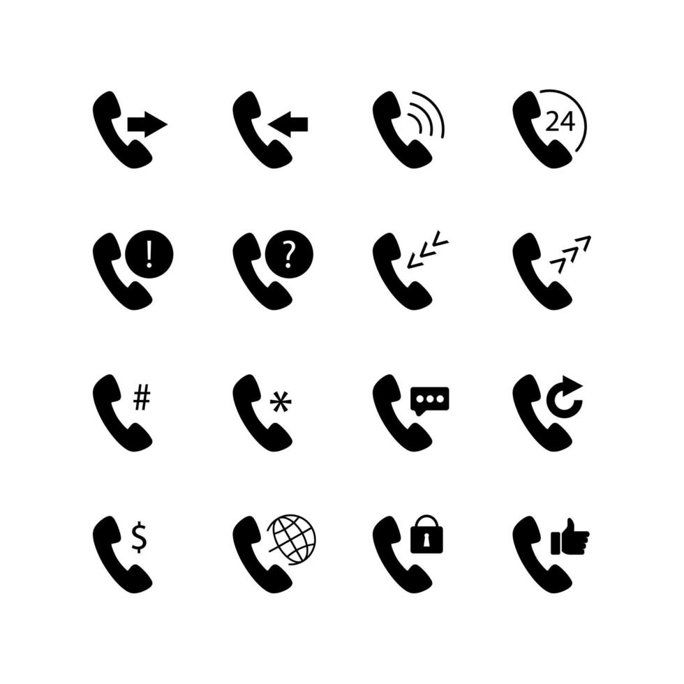 set and emblem of telephone icon for your business vector