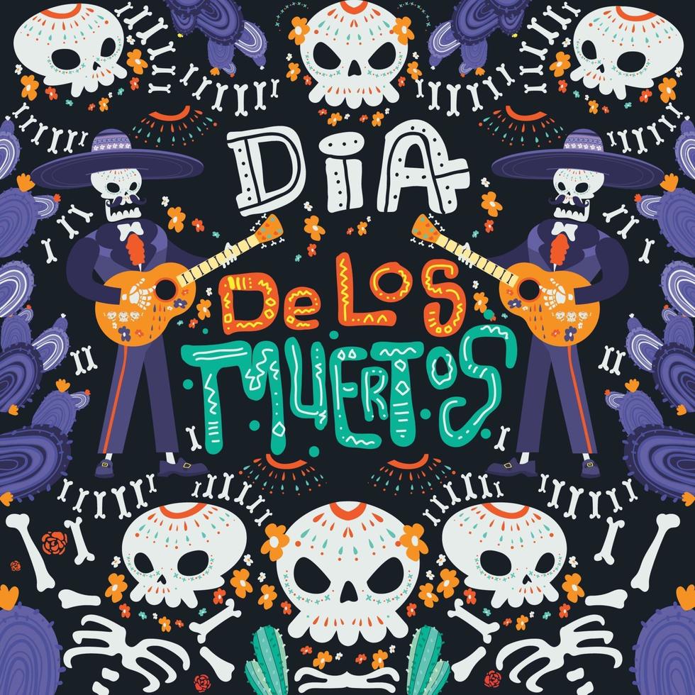 Dia De Los Muertos Festival Background Concept vector
