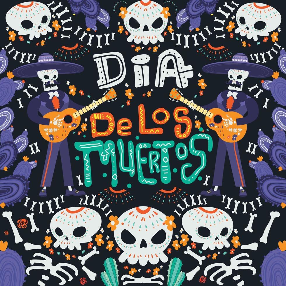 concepto de fondo del festival dia de los muertos vector