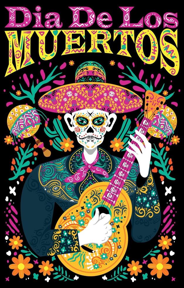 concepto de fondo del festival dia de los muertos vector