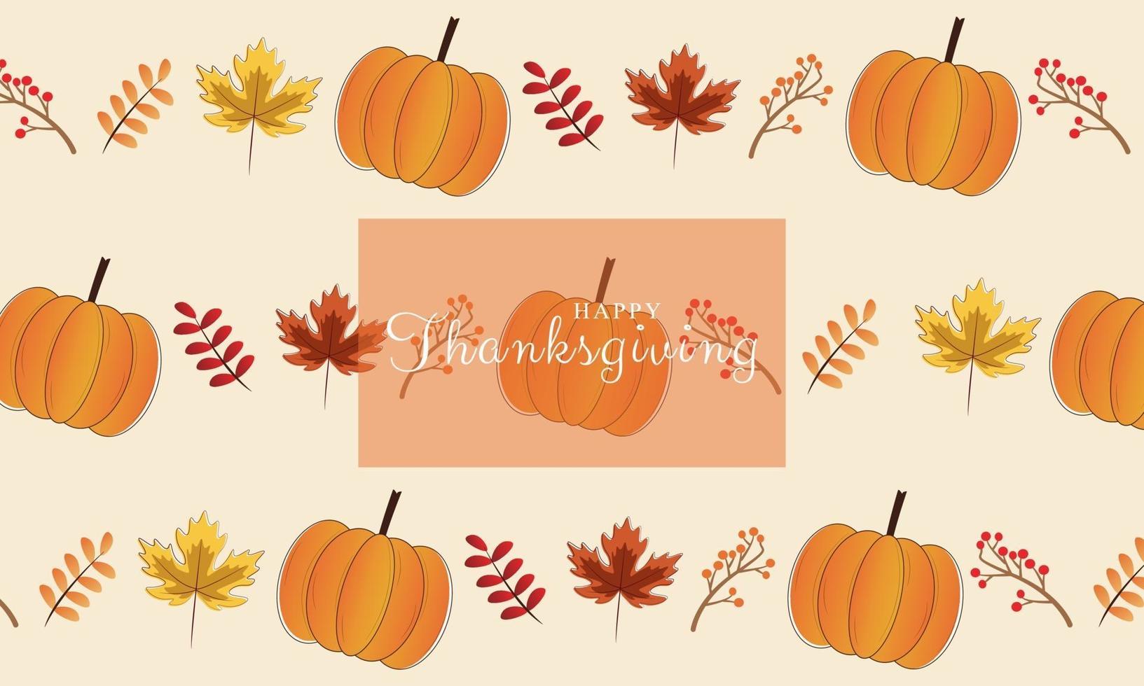 happy thanksgiving day celebration background autumn leaves vector
