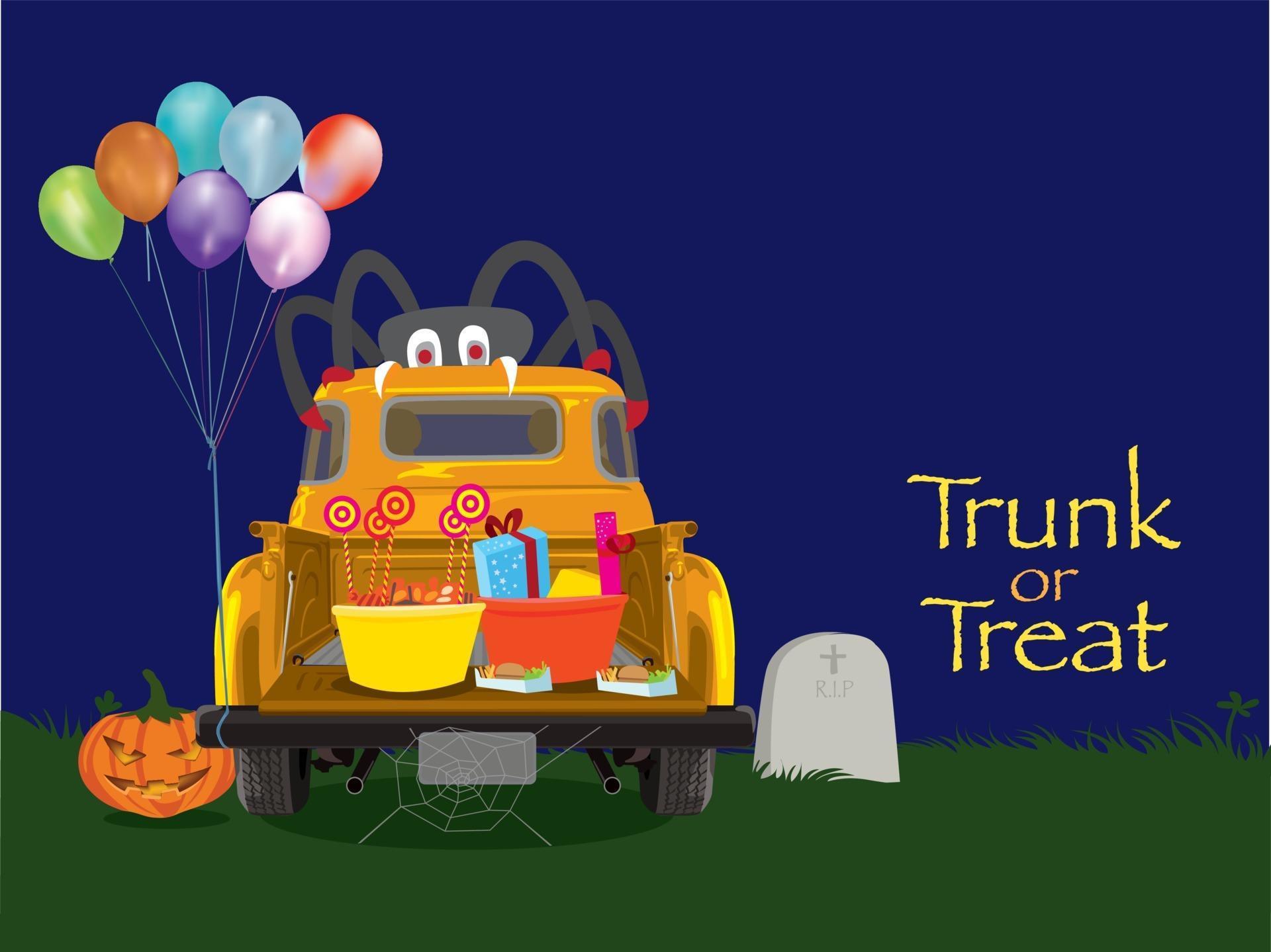 Halloween Trunk or Treat on illustration graphic vector 3339187 Vector