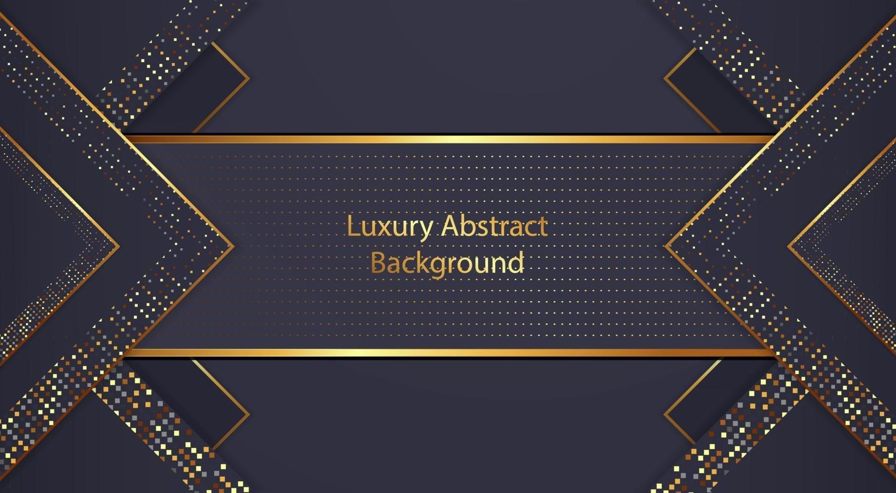 luxury rectangle abstract background in gold and black vector