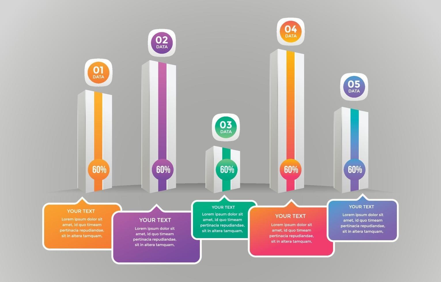 Infographic Progress Modern Style Concept vector