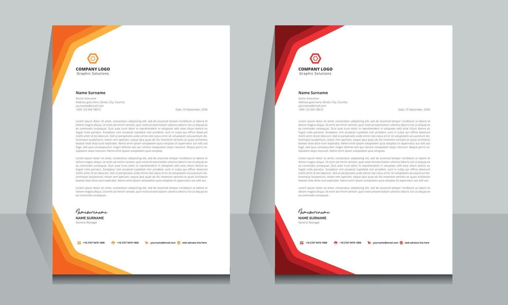 simple and modern letterhead template design vector