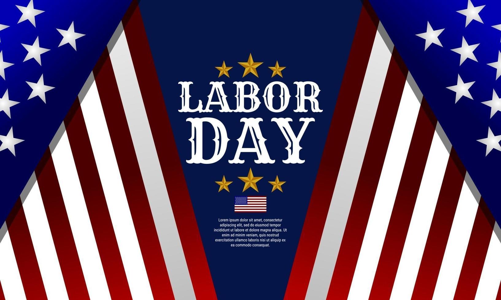 Labor day background design with US flag vector