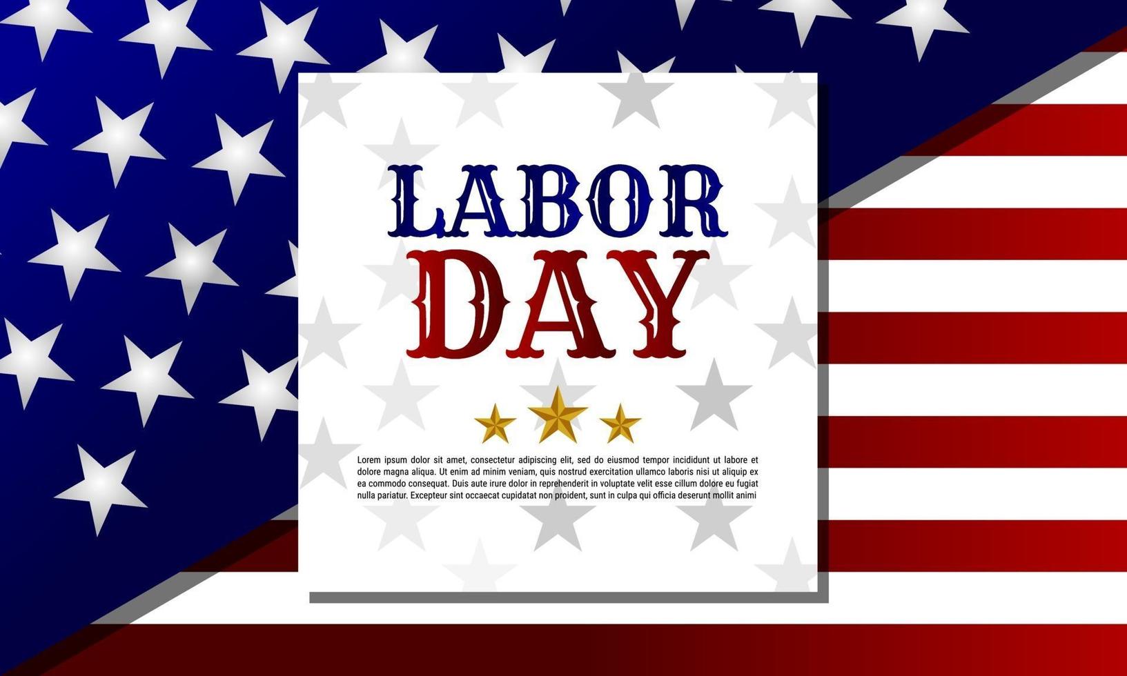 Labor day background design with US flag vector
