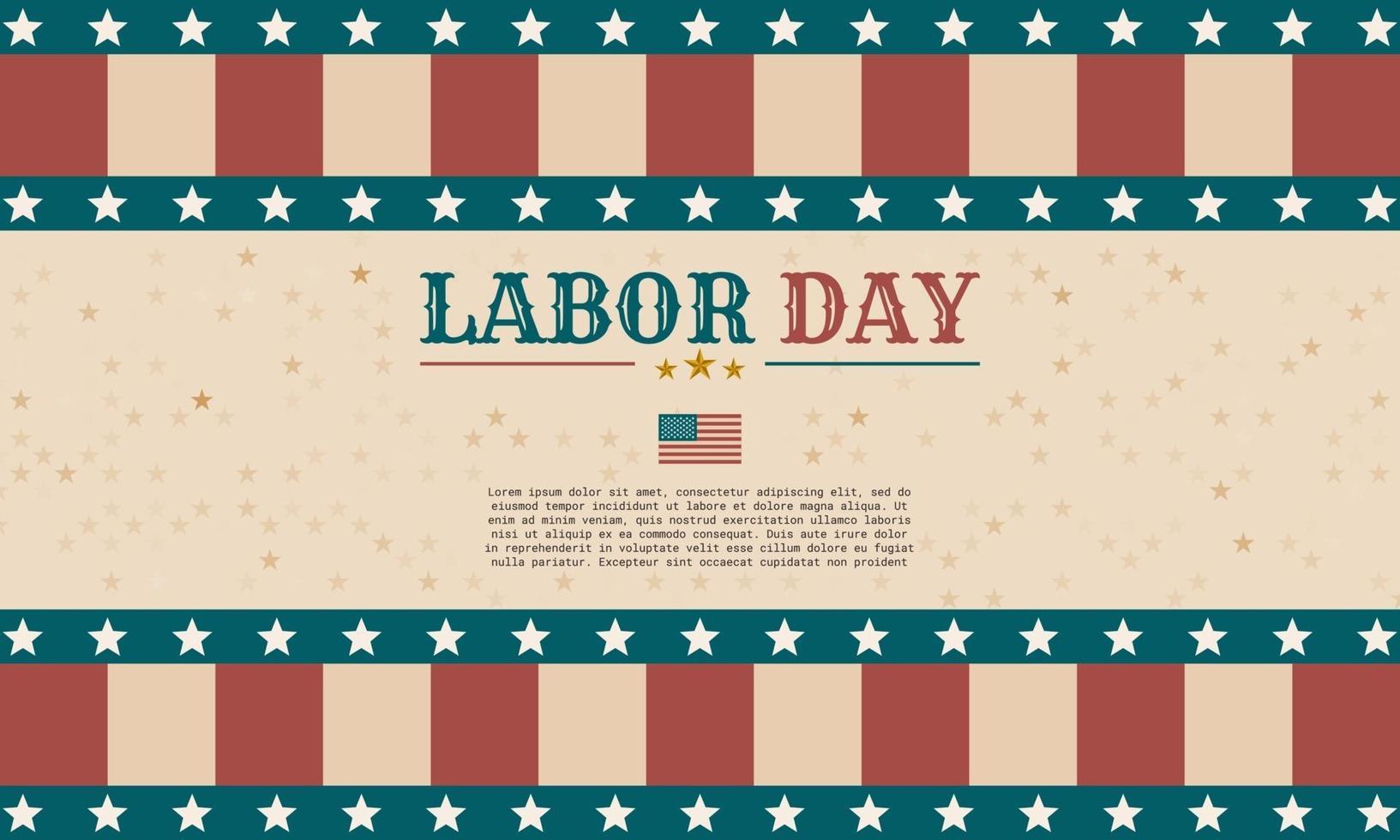 Retro style Labor Day background template design vector