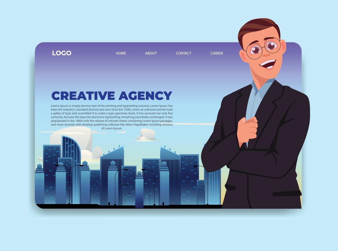 The landing page template for business, perfect for your design vector