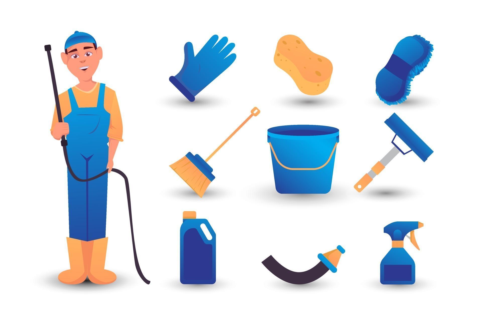 car wash tool illustration carton set 3339526 Vector Art at Vecteezy