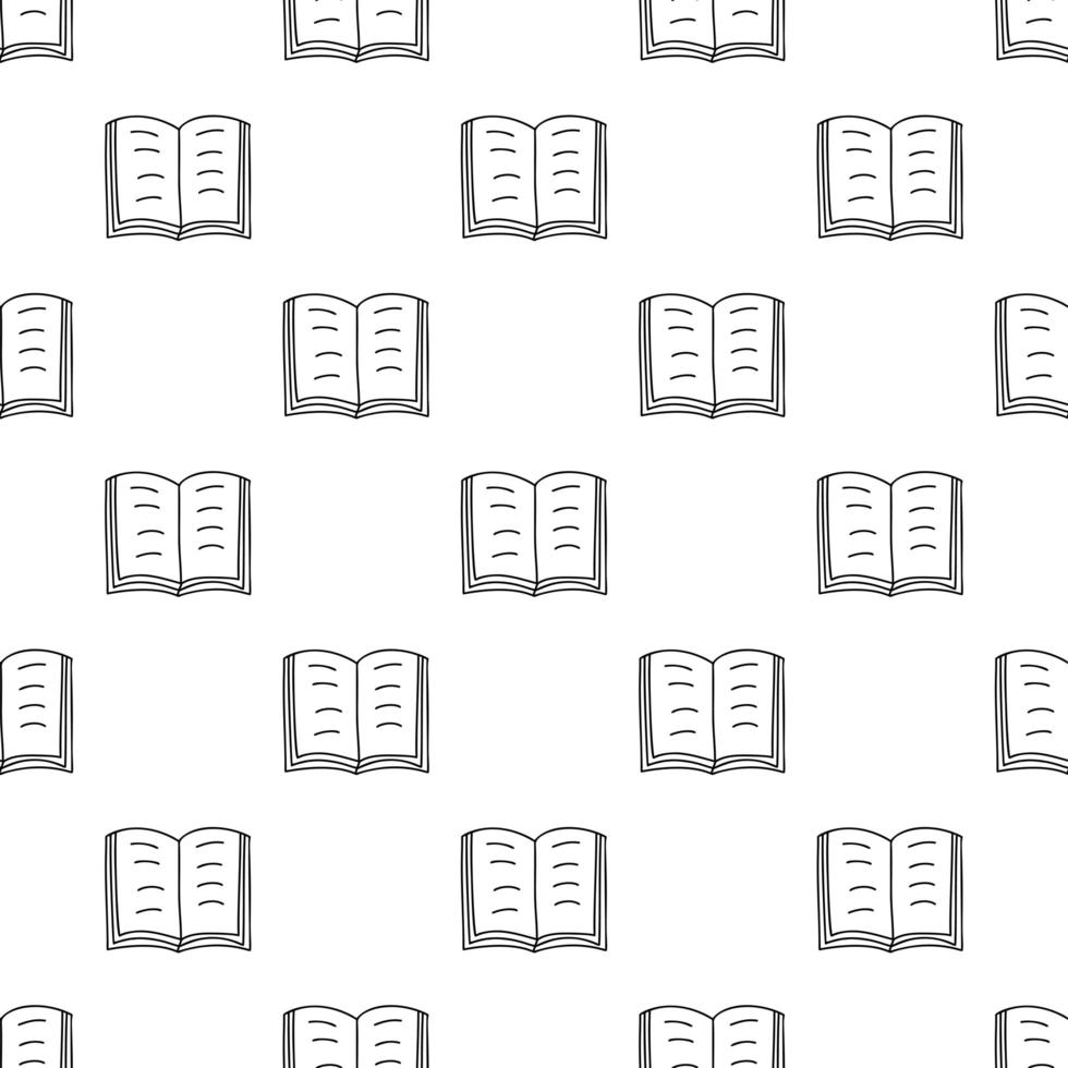 Seamless pattern from simple hand drawn open book doodle. vector