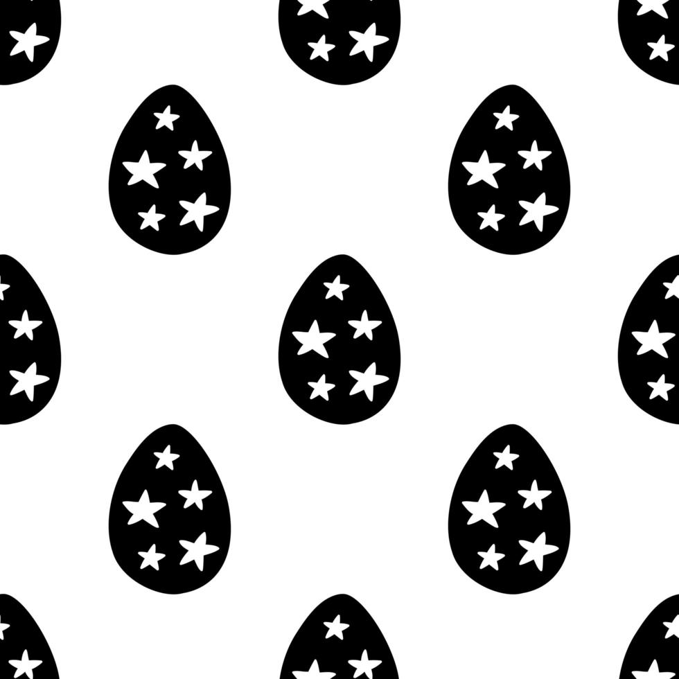 Seamless pattern made from hand drawn Easter eggs illustration vector