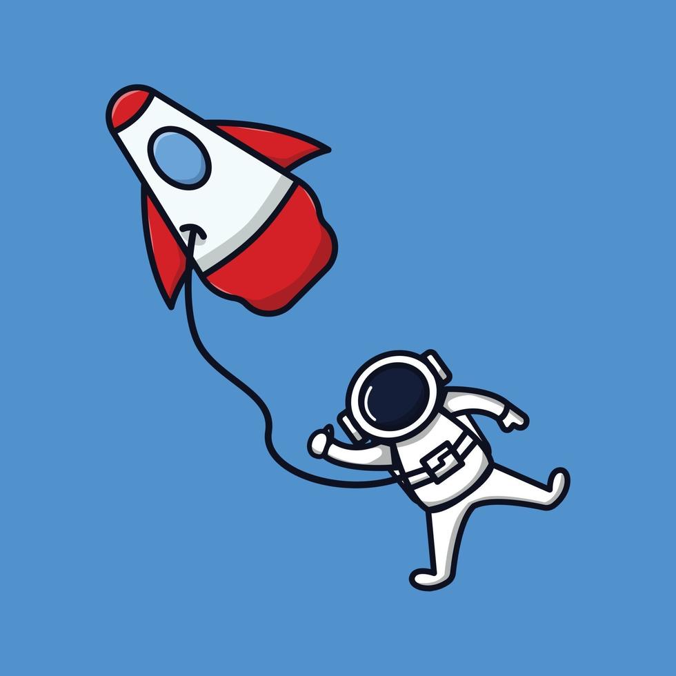 Astronauts hovering in space vector