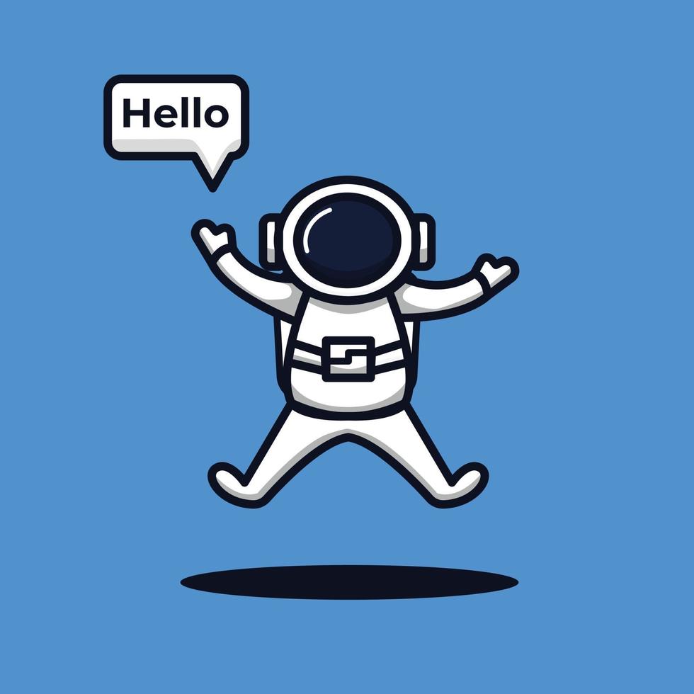 Astronaut saying hello vector