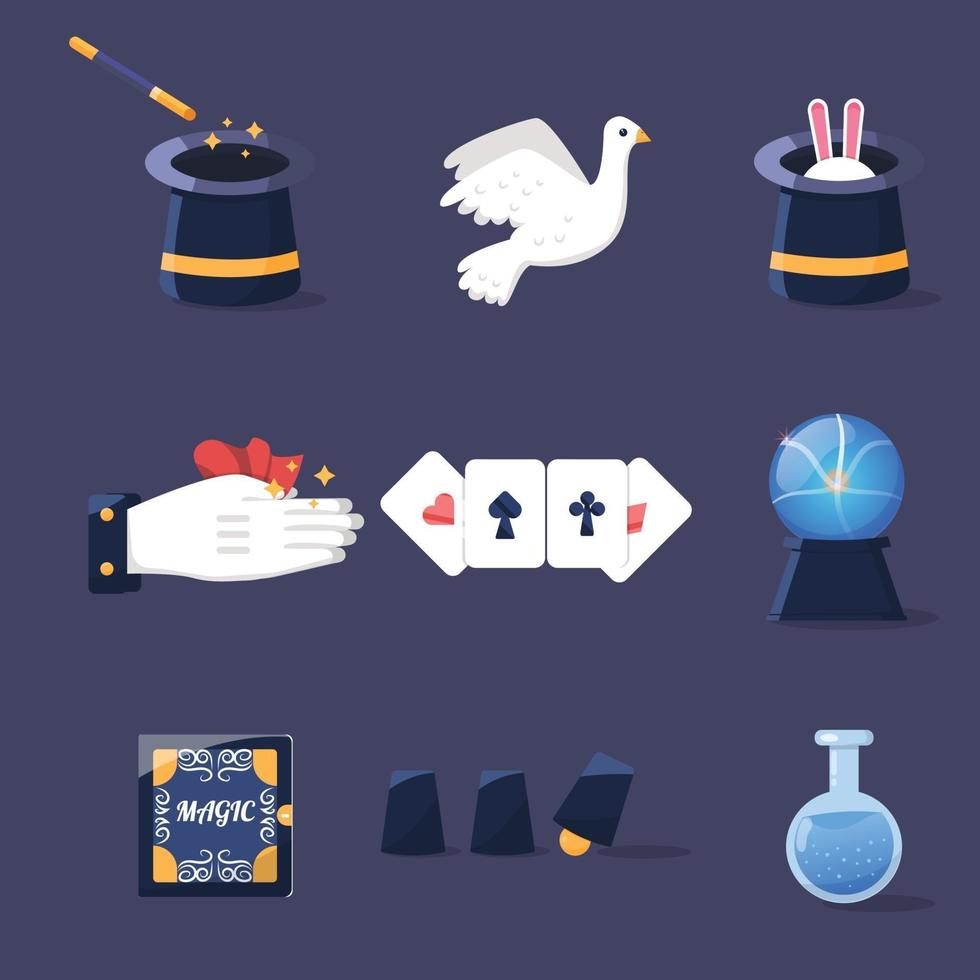 a set of magic tools vector