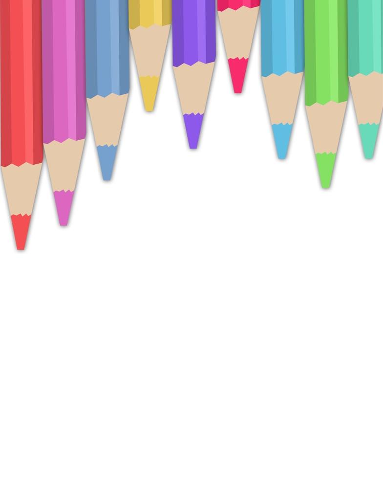 bolígrafos de colores con fondo blanco vector