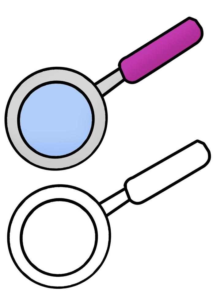 Hand drawn reading magnifying glass vector illustration isolated