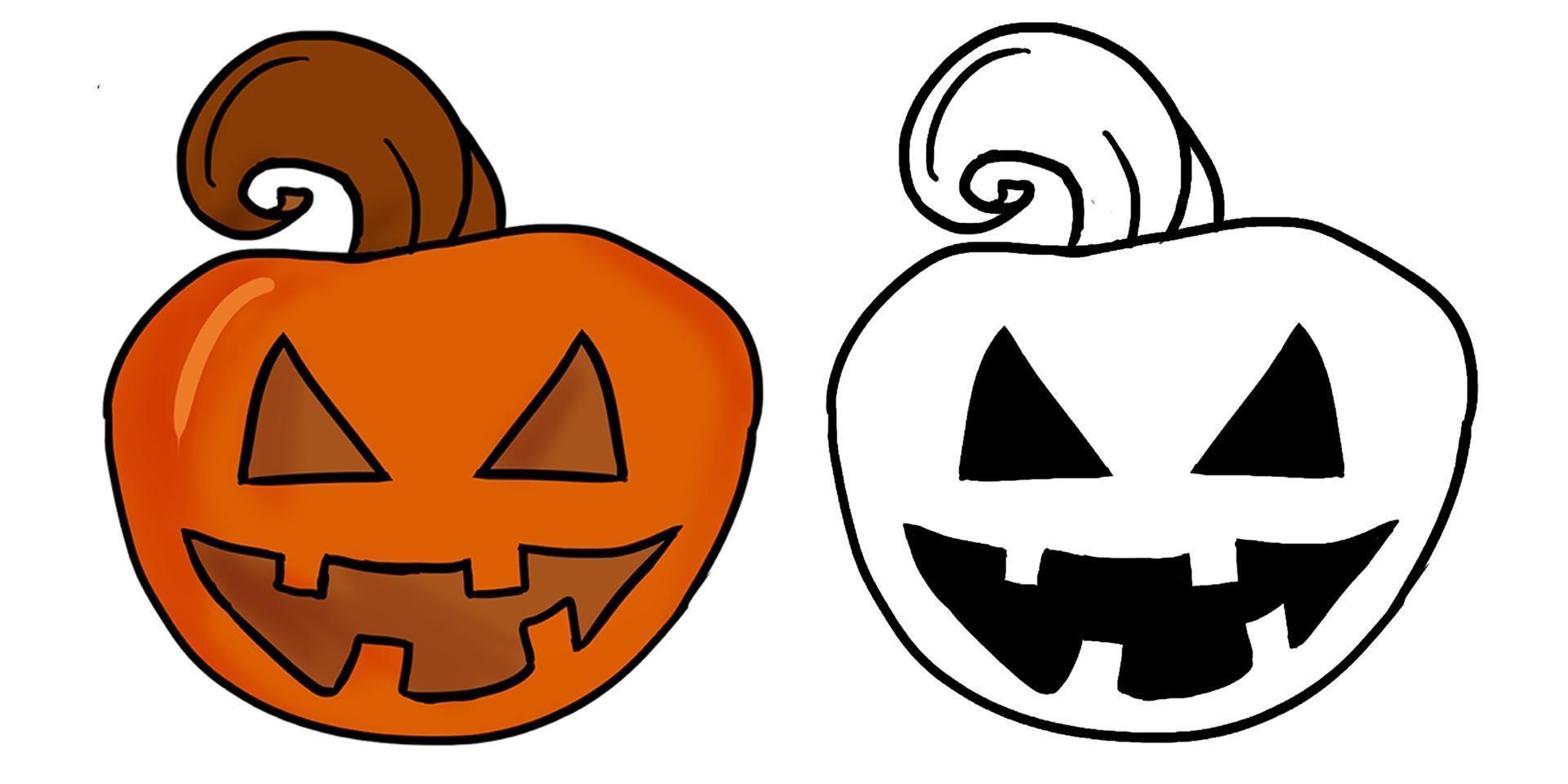 Hand drawn halloween pumpkin vector illustration