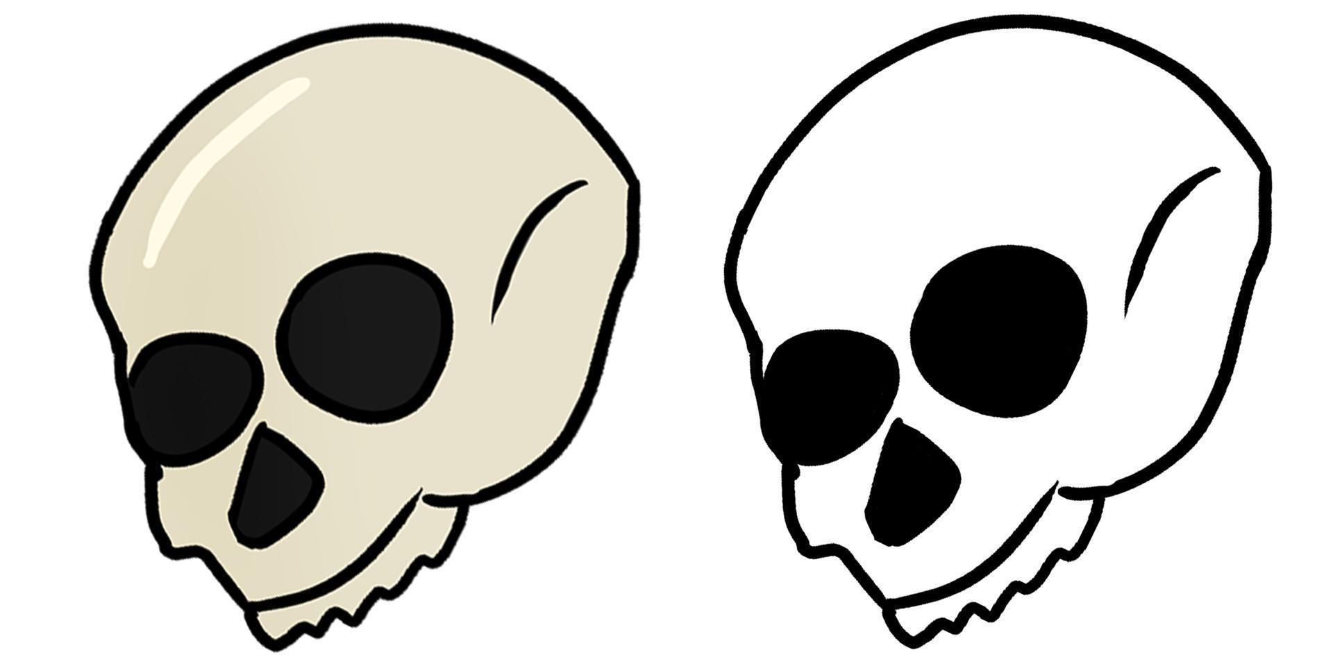 Hand drawn Halloween Skull Isolated in a white backgroun vector