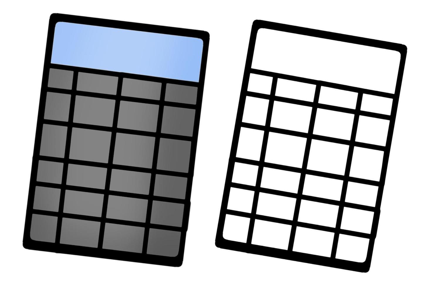 Calculator with a sketch vector illustration