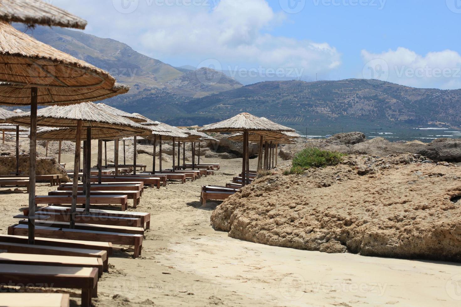 Falassarna red sand beach Kissamos Creta island summer holidays season photo