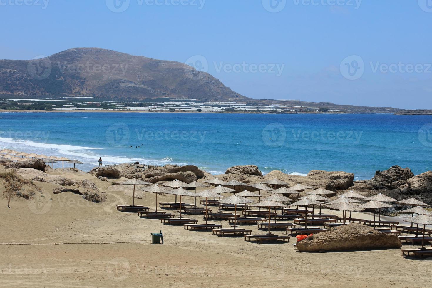 Falassarna red sand beach Kissamos Creta island summer holidays season photo