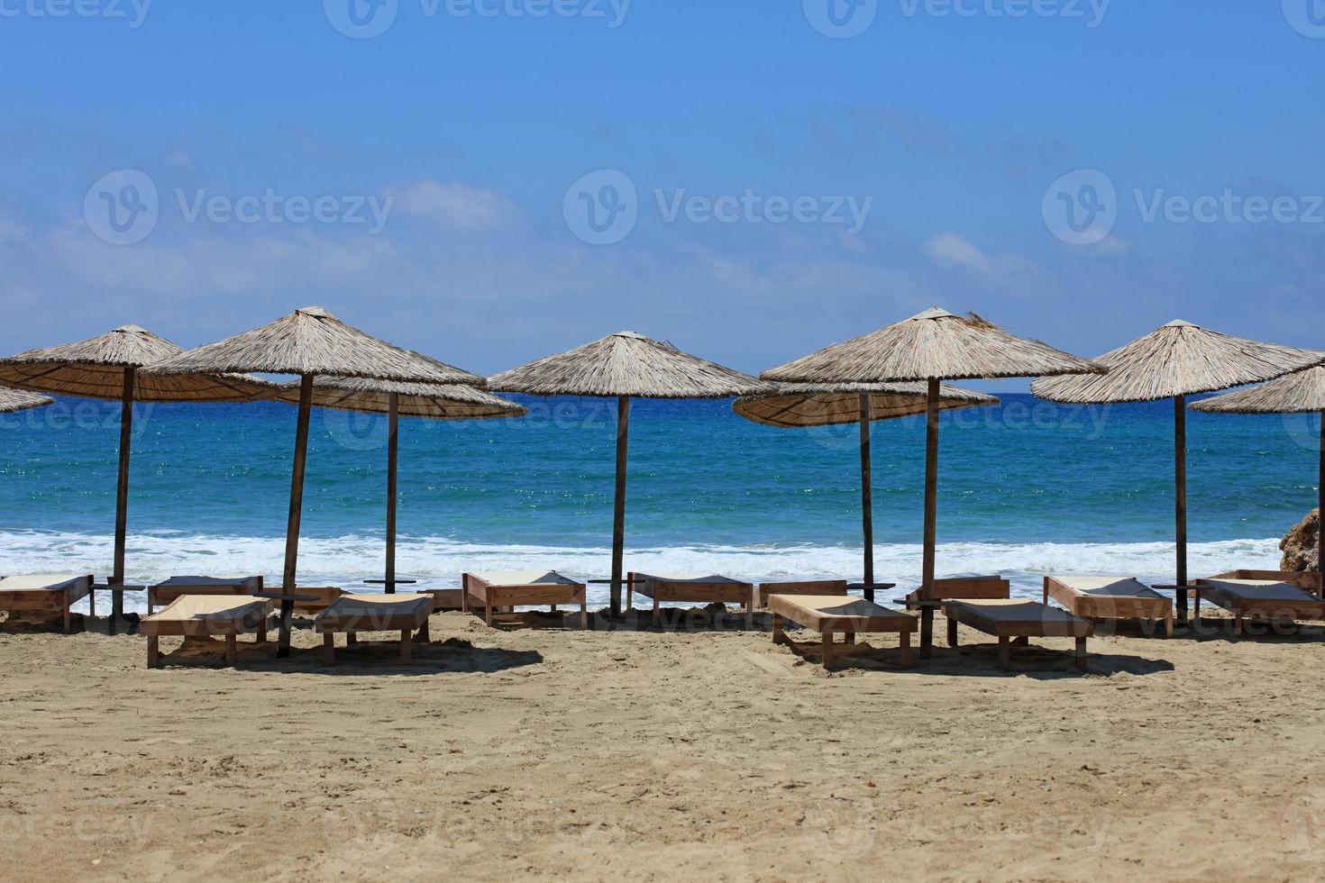 Falassarna red sand beach Kissamos Creta island summer holidays season photo