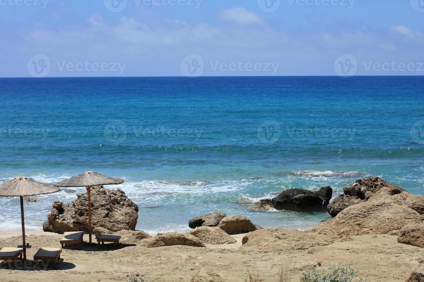 Falassarna red sand beach Kissamos Creta island summer holidays season photo