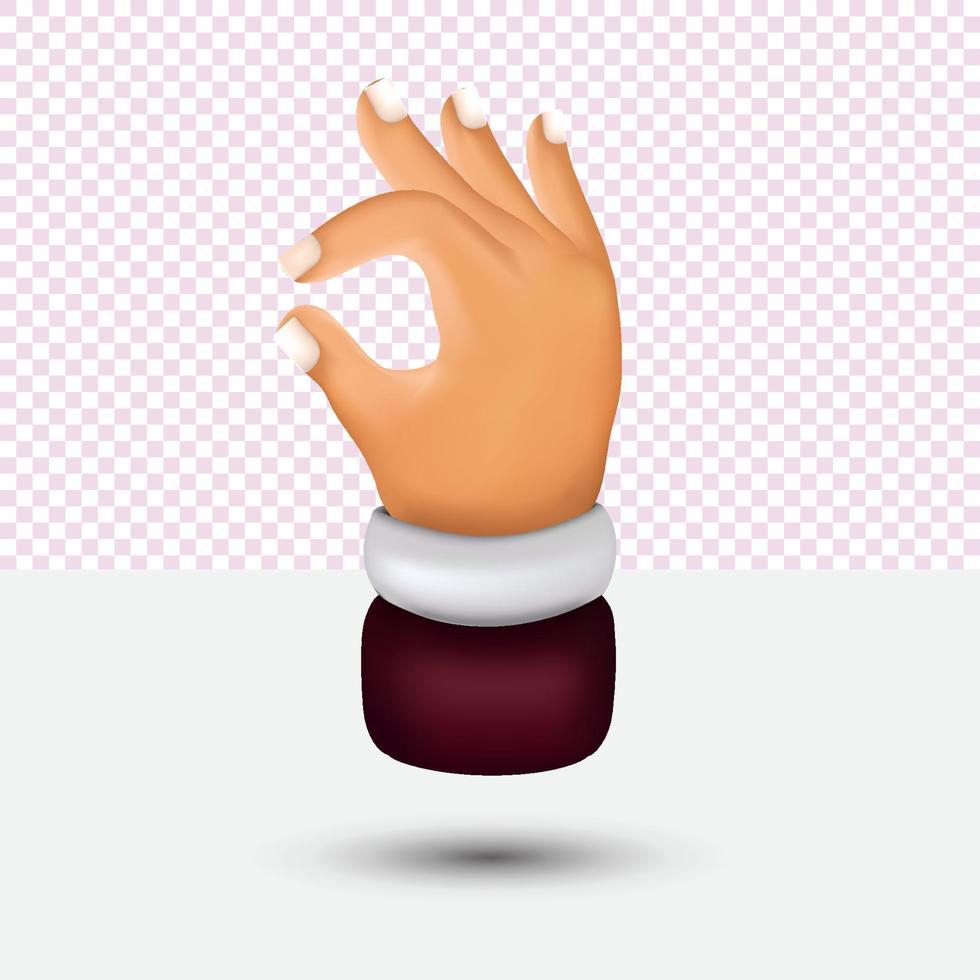 illustration vector design 3d hand pose okay