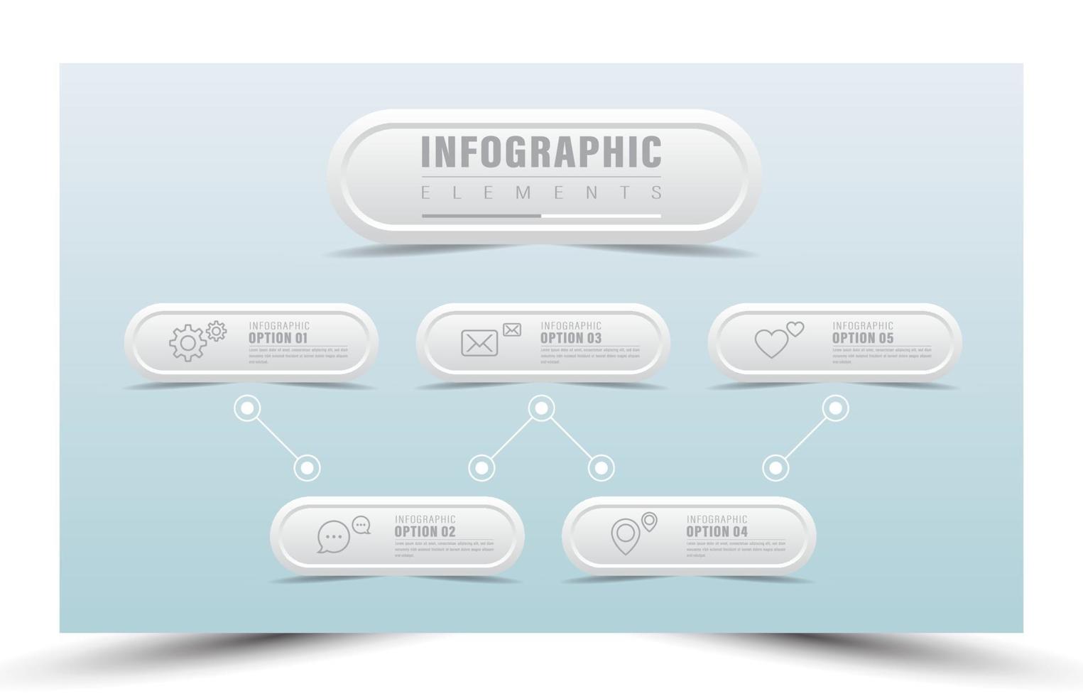 ilustración vectorial diseño infográfico para empresas con 5 pasos vector