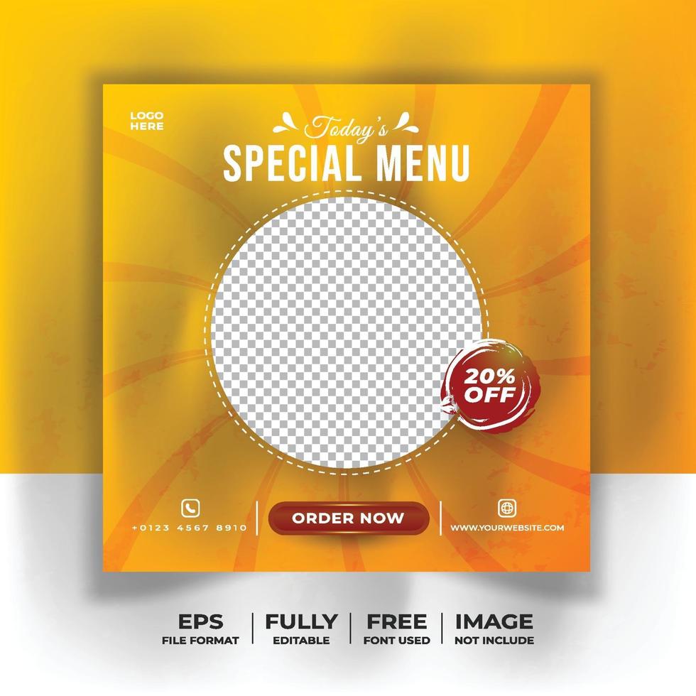 Special food menu social media template 2 vector