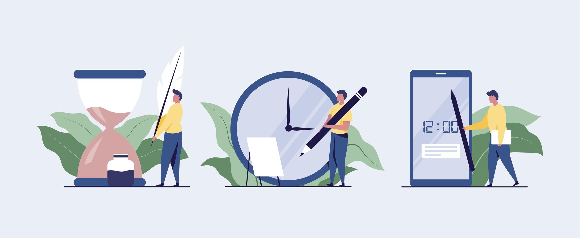 Work on time concept illustration vector