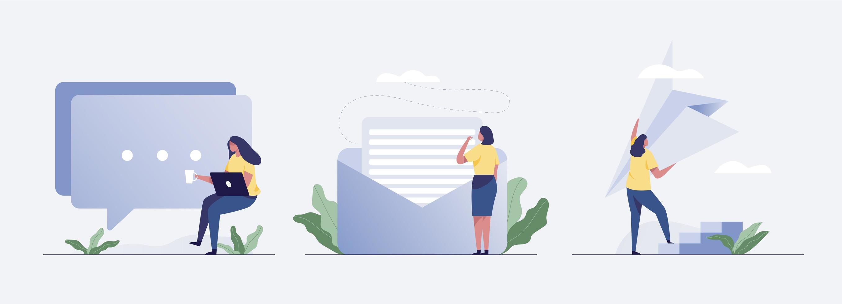 Working Lifestyle Email Concept illustration Vector. vector