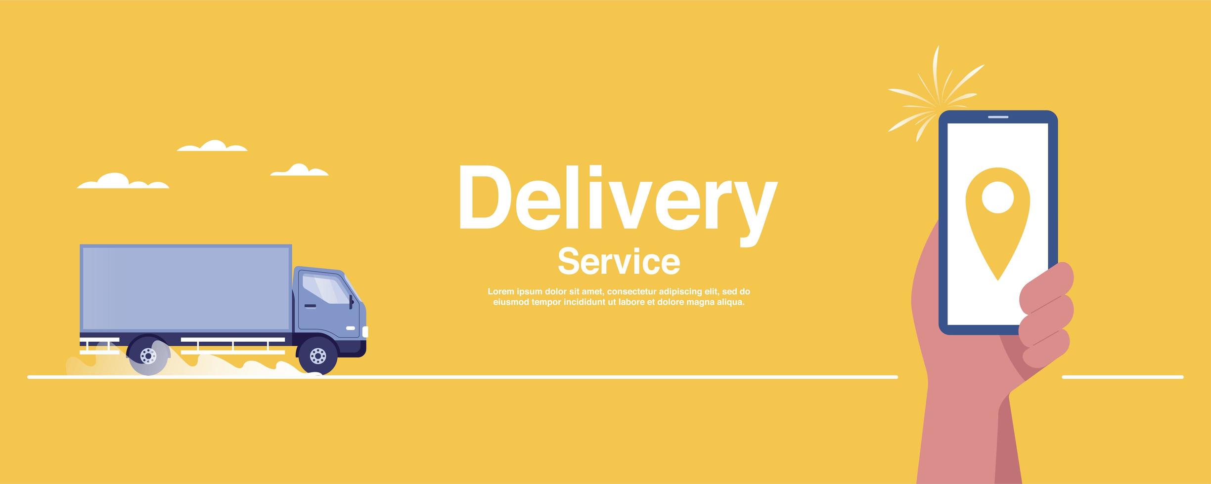 delivery service concept. real time tracking on mobile app. vector