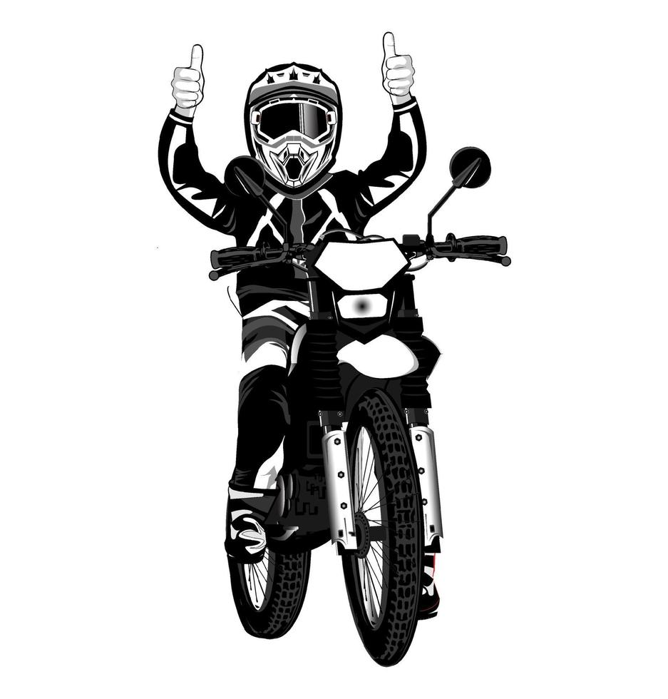 vector image for illustration of a dirt bike rider