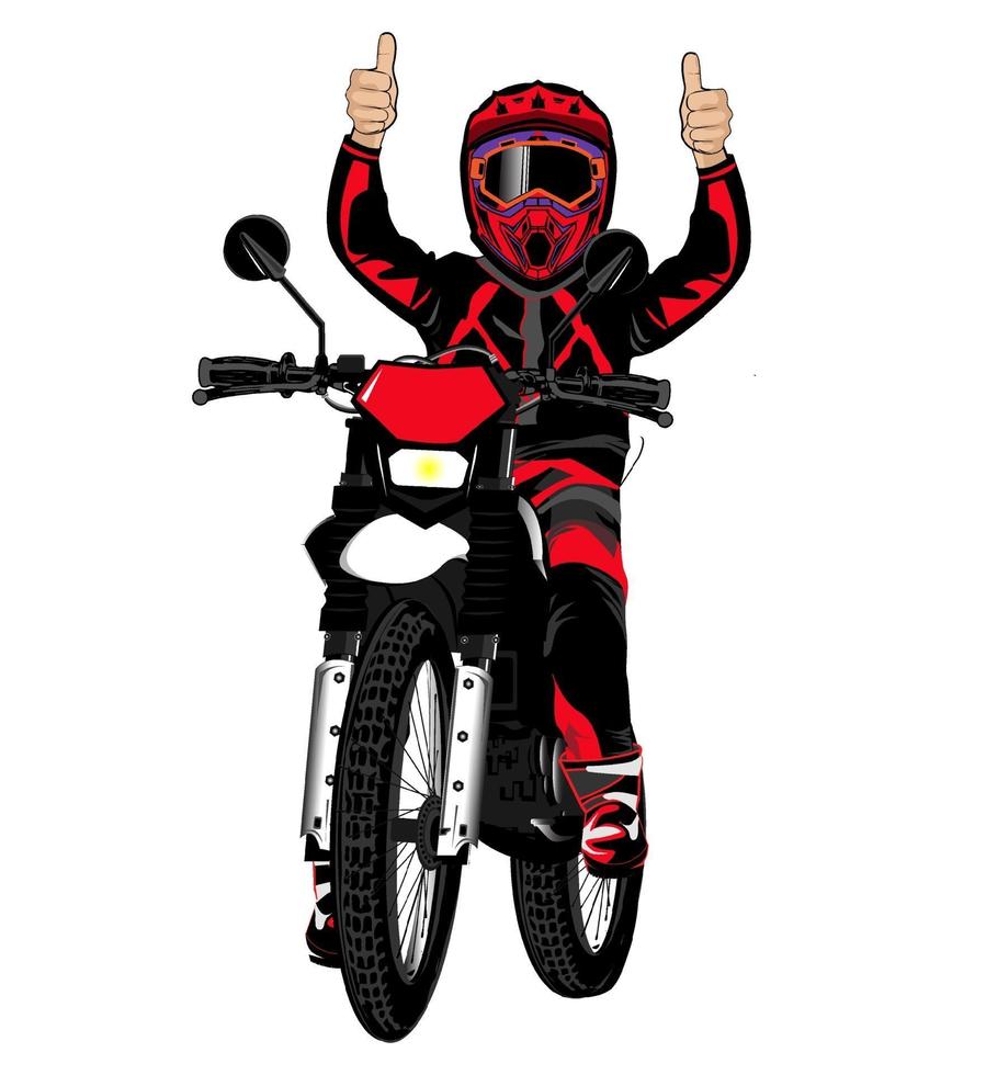 vector image for illustration of a dirt bike rider