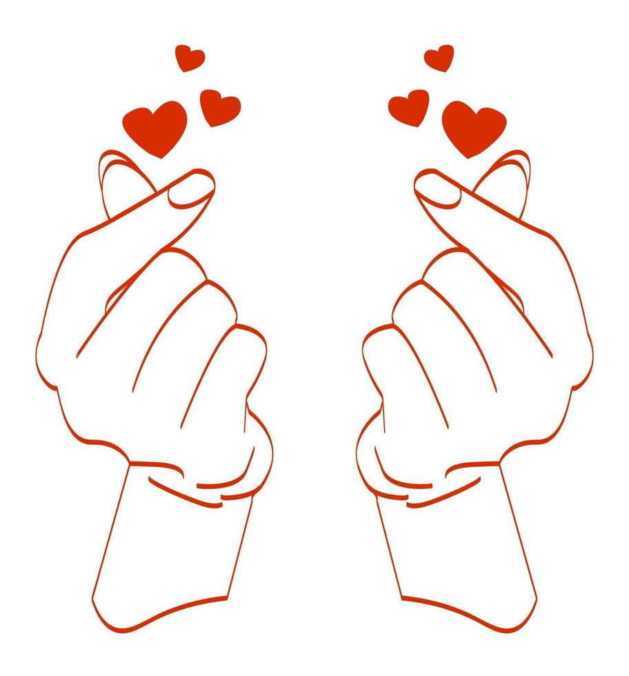 vector image hand illustration symbol I love you finger heart