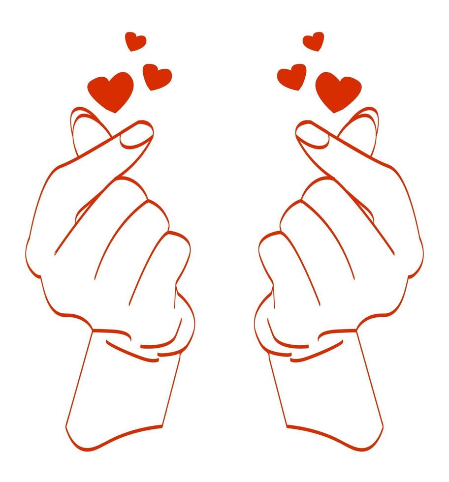 vector image hand illustration symbol I love you finger heart