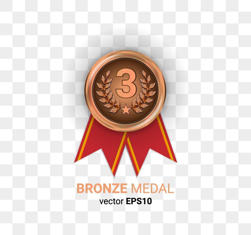 Medalla de bronce de plata de oro ilustración imagen vectorial EPS 10 vector