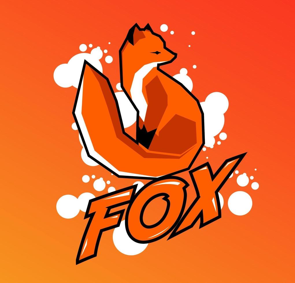 red fox illustration vector drawing