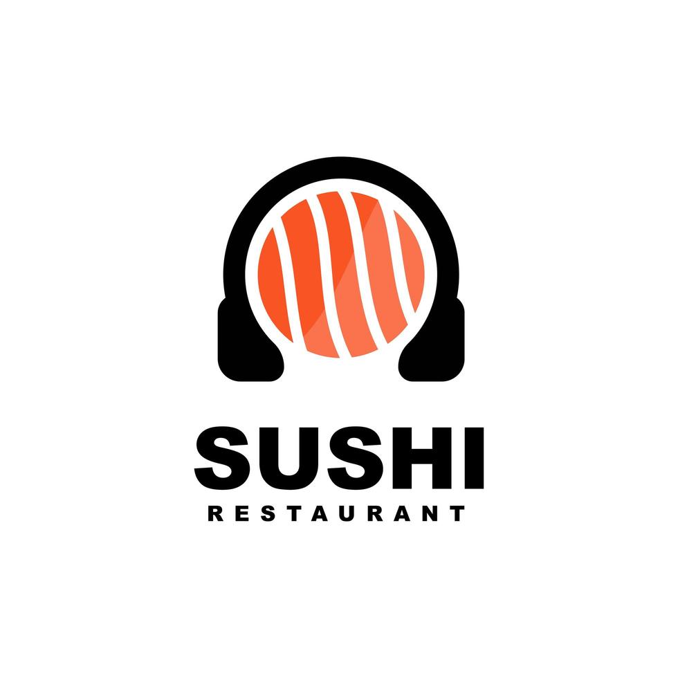 Ilustración de icono de vector de diseño de plantilla de logotipo de sushi.