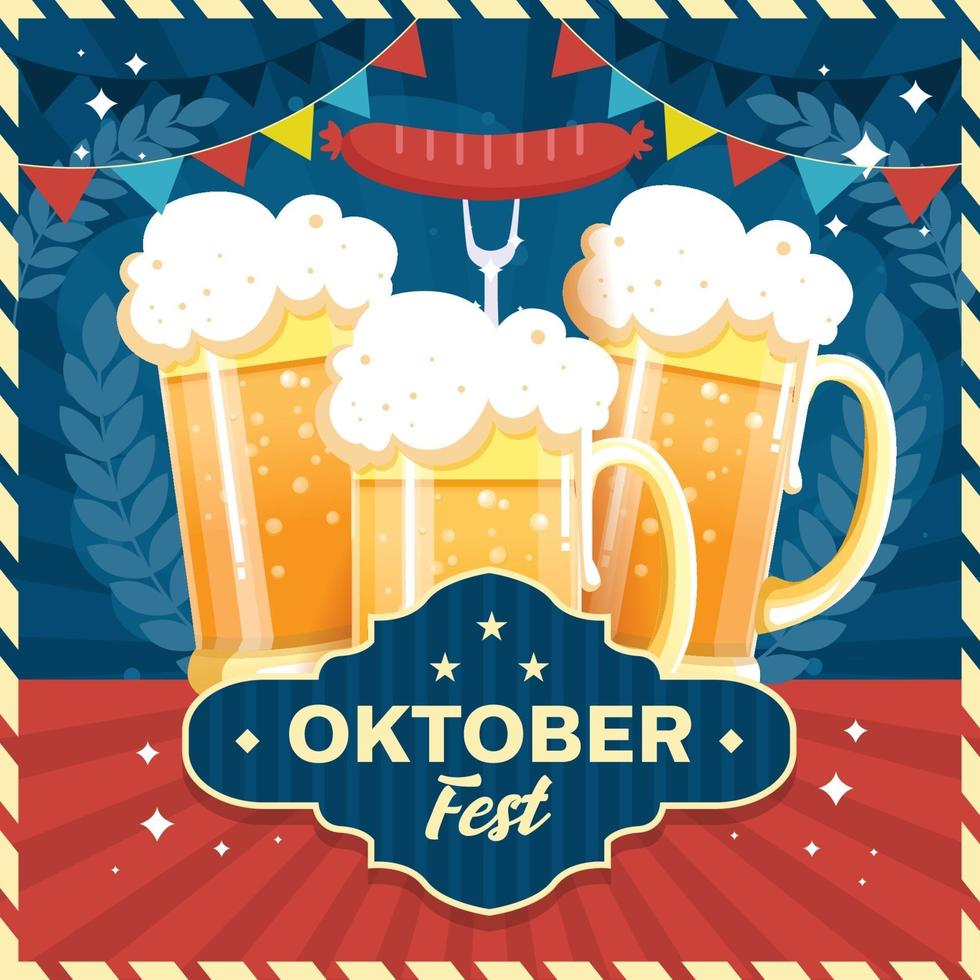 Oktoberfest Beer Glass Concept vector