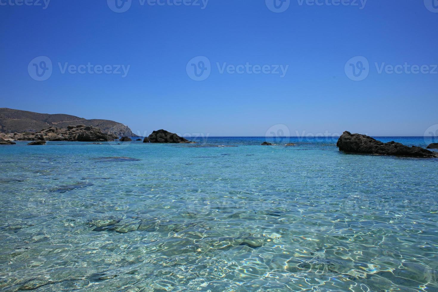 Kedrodasos beach creta island blue lagoon crystal waters and corals photo