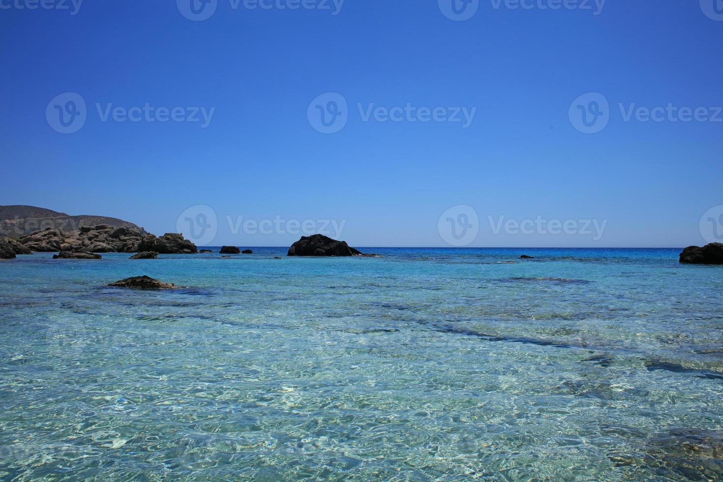 Kedrodasos beach creta island blue lagoon crystal waters and corals photo