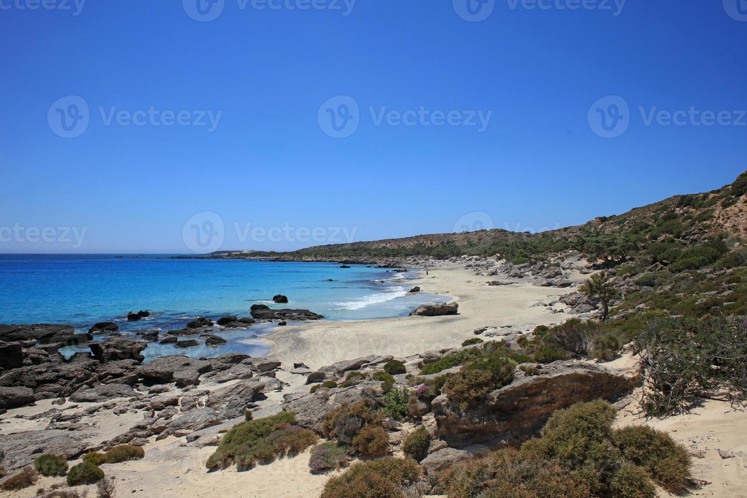 Kedrodasos beach creta island blue lagoon crystal waters and corals photo