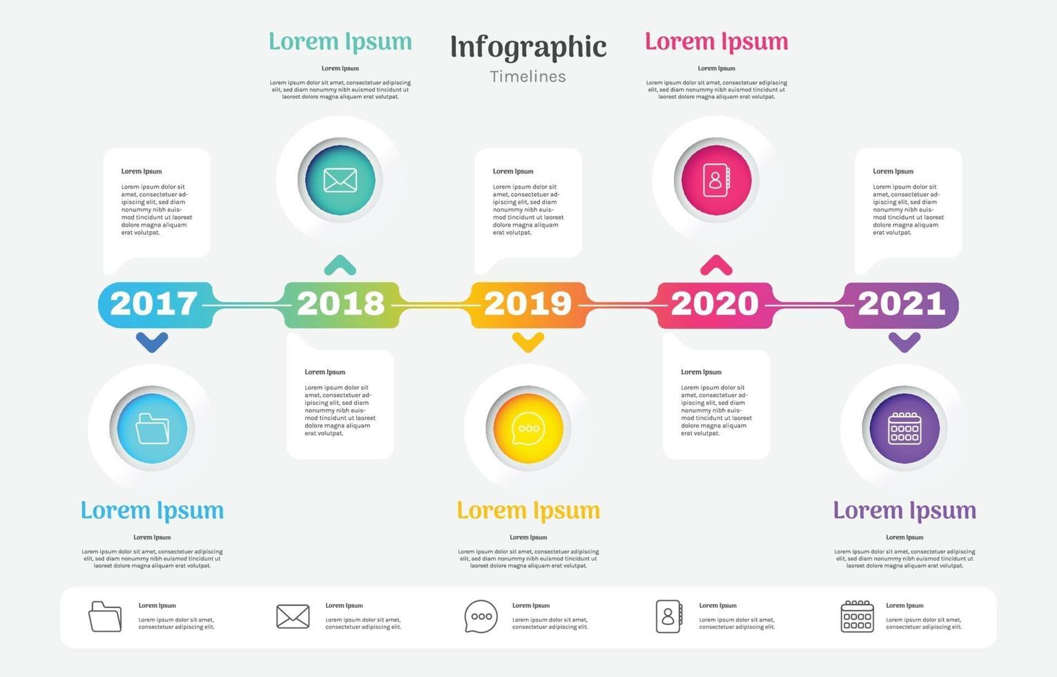 plantilla de líneas de tiempo infográficas vector