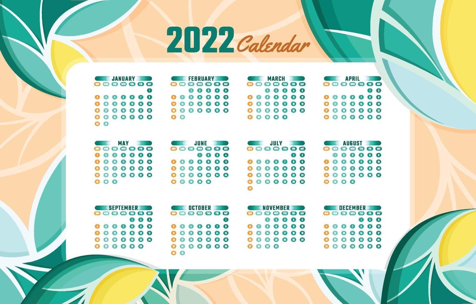 plantilla de elemento de naturaleza de calendario vector