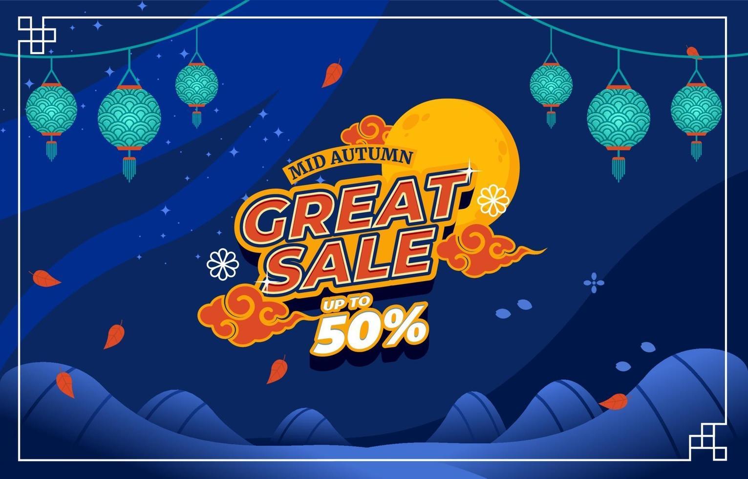 Mid Autumn Sale Poster vector